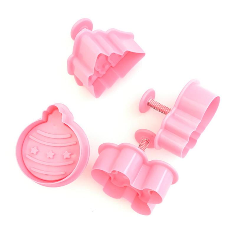 4 Stuks Cookie Stempel Biscuit Mold 3D Cookie Plunger Cutter Diy Bakvorm Peperkoek Huis Kerst Cookie Cutters