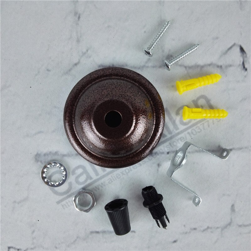 2/4/10pcs/set DIY parts Edison light pendant lamp Part of the ceiling plate D68mm small iron canopy DIY pendant ceiling mount: rustic / 4 pieces