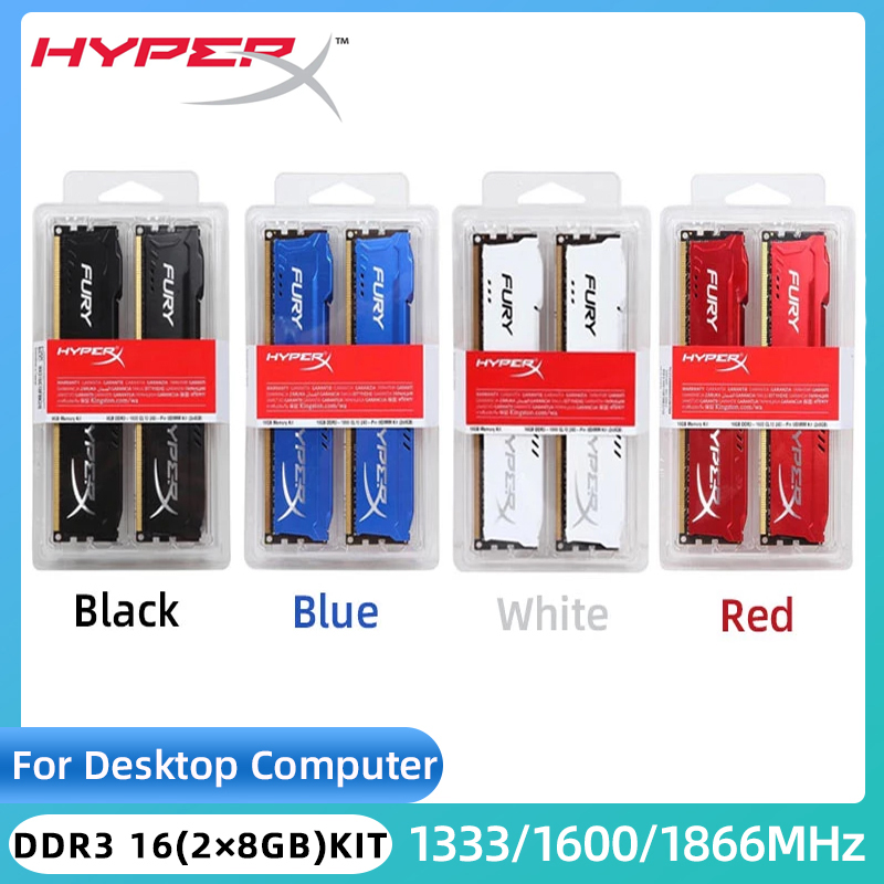 HyperX Fury Memoria RAM DDR3 16GB (2x8GB) zestaw 1866MHz 1600MHz 1333MHz pamięć RAM 14900 pamięć 1.5V DIMM 240Pin PC3-12800 DDR3