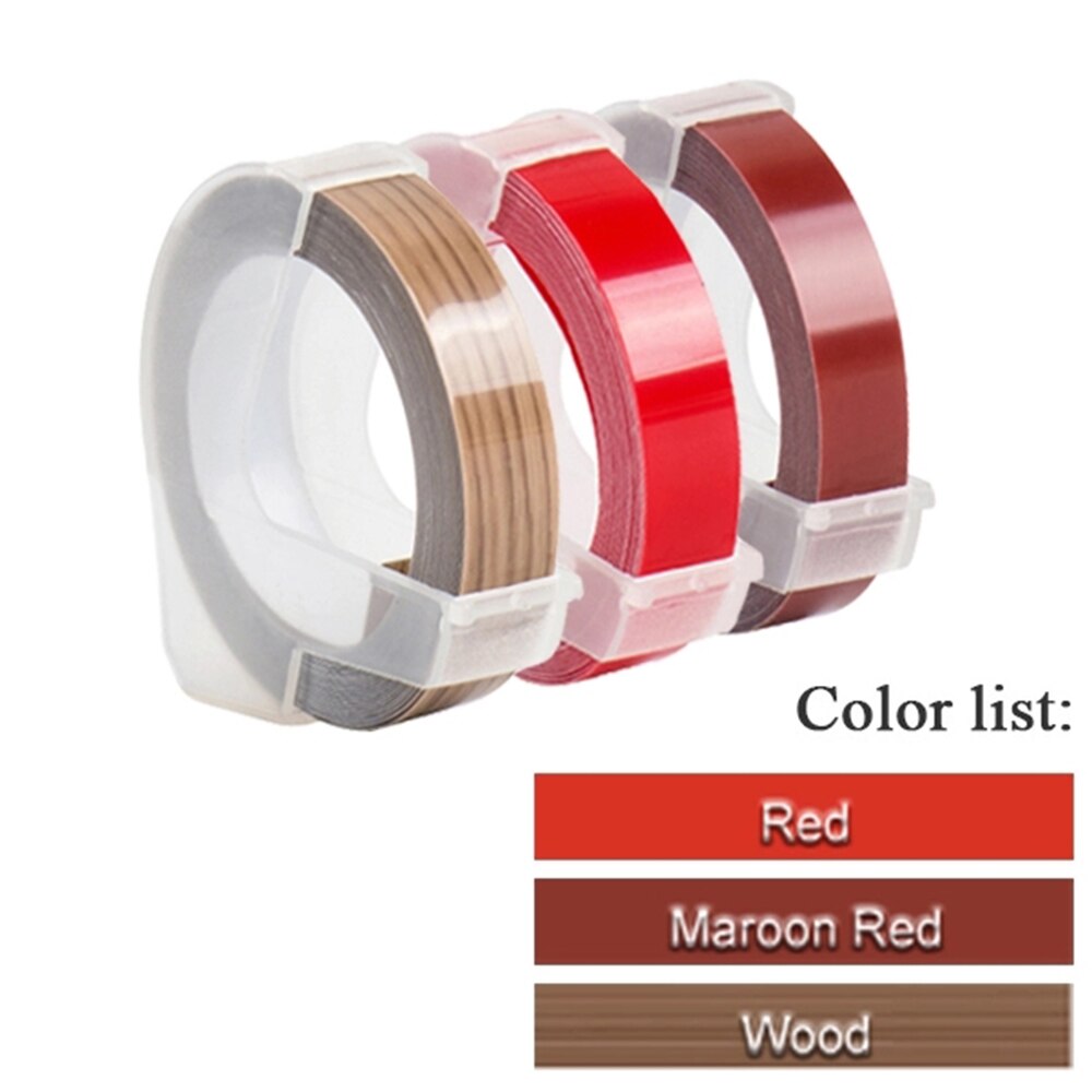 3Rolls 3D Embossing Label Tape white on Clear Transparent 9mm*3m for DYMO 12965 1880 Label Printer and MOTEX E-101 label maker: 3Pcs Mix Color Set S