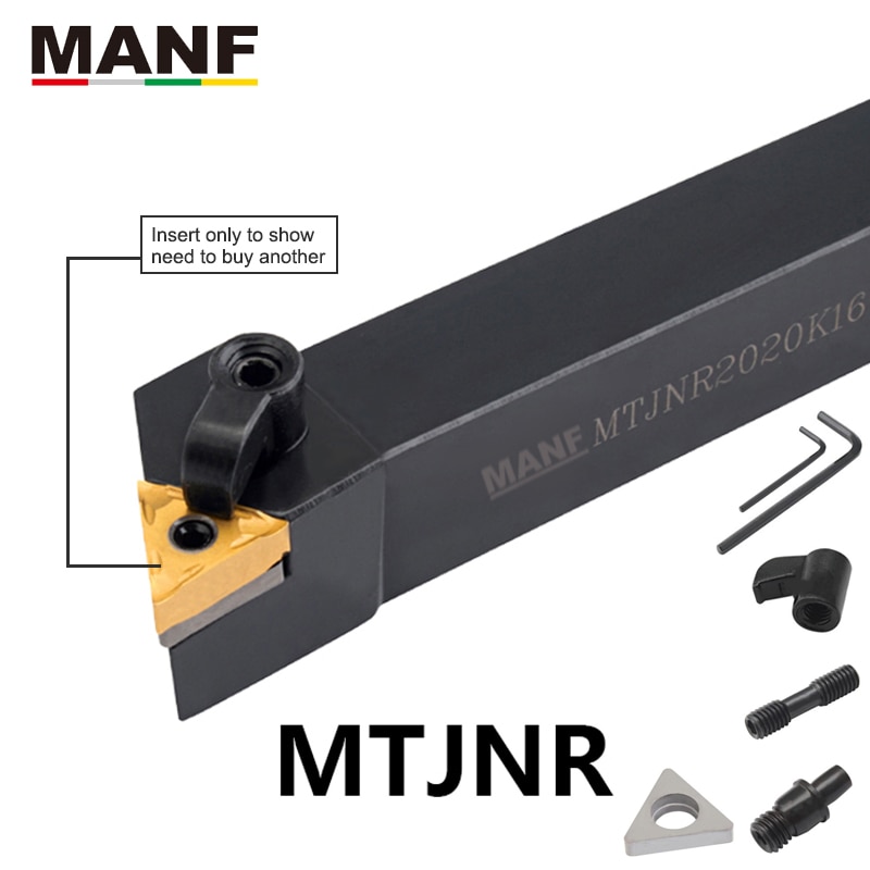 MANF Draaibank Draaien Tool 16mm MTJNR2020K16 Externe Draaien ToolHolder Tungsten Carbide Tool Metalen Draaibank Gereedschap