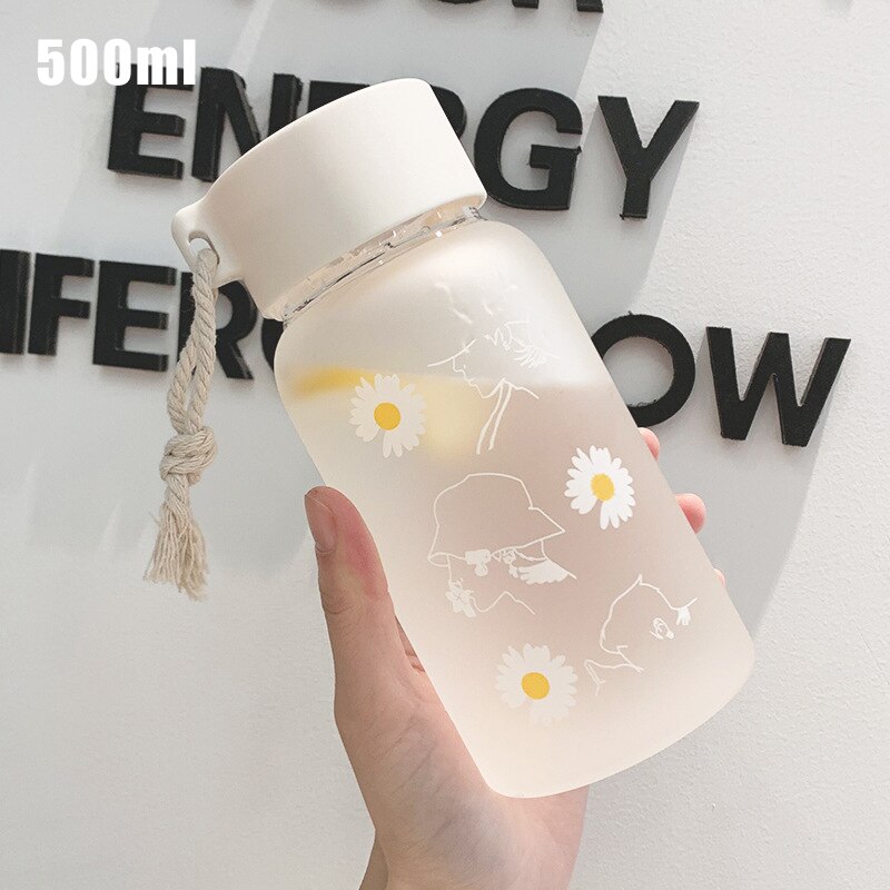 500Ml Margarita pequeña botella de agua de plástico botella de agua congelada portátil de agua potable de Camping al aire libre botella de termo: Matte style C