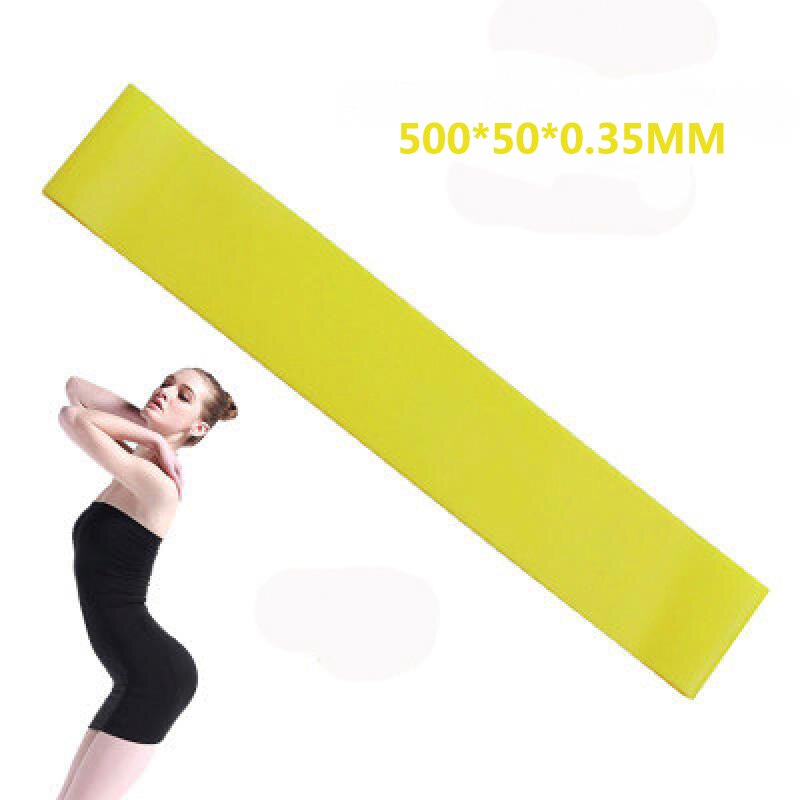 Bandes élastiques de résistance en caoutchouc, 5 couleurs, équipement de Fitness d&#39;intérieur, Pilates, Sport en plein air, 0.35mm-1.3mm: Yellow
