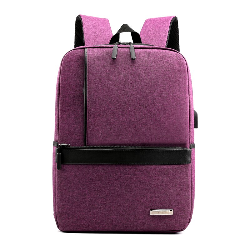 PUIMENTIUA Slim Laptop Backpack Men Office Work Men Backpack Business Bag Unisex Black Ultralight Backpack Thin Back Pack: purple 1