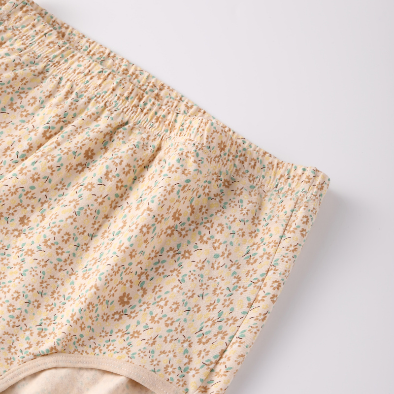 Bragas triangulares de cintura alta de algodón para madre, lencería de flores para mujer, ropa interior suave sin costuras, talla grande, nueva