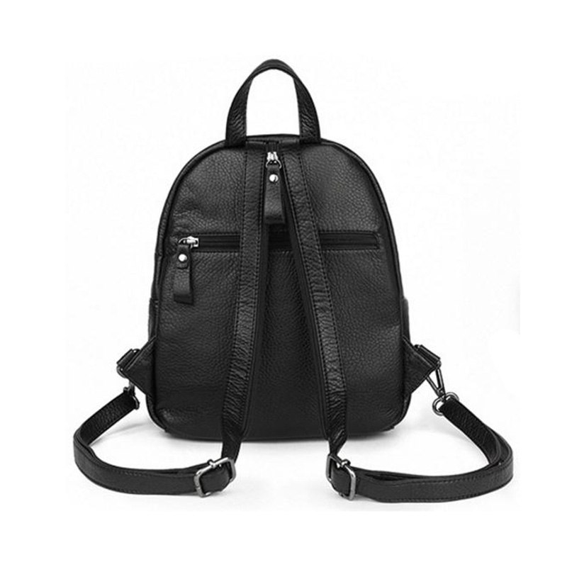 Jahrgang Mini Rucksack Zwei Reißverschluss Frauen Rucksack Gute Schwarz PU Leder Rucksack Sack a Dos Femme Hohe Kapazität Reise tasche