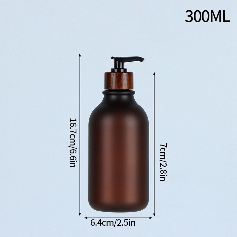 300/500ml sjampo dispenser beholder dusjsåpe balsam baderom vanntett forhåndsmerket påfyllbar sjampoflaske såpe: Multi