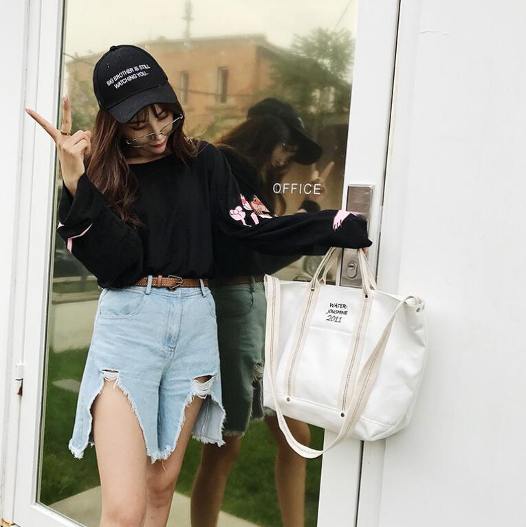 ANAWISHARE Women Handbags Canvas Shoulder Bags Large Ladies Casual Tote Bag Crossbody Bag For Women Messenger Bag Bolsa Feminina