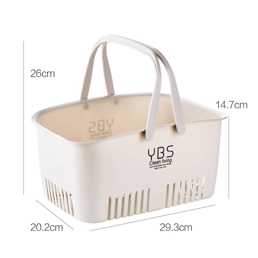OTHERHOUSE Bath Basket Portable Shower Storage Basket With Handle Makeup Organizer Desktop Storage Box Case Bathroom Accessories