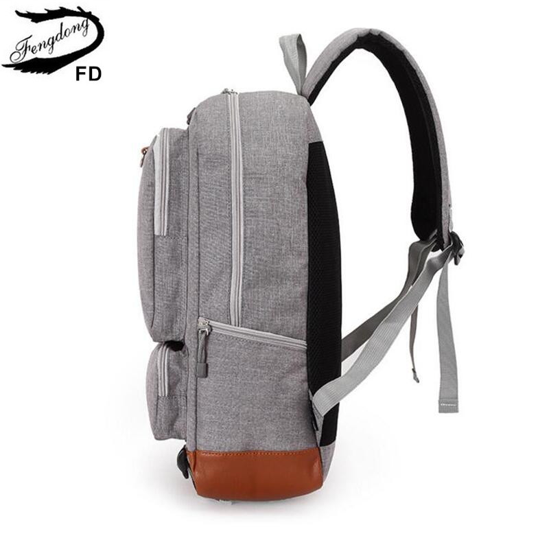 Fengdong school backpacks for boys black laptop computer backpack kids school bag bagpack men travel bags backpacks for children