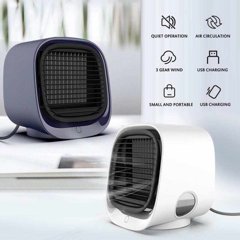 Mini USB Portable Air Cooler Fan Air Conditioner Air Cooling Fan Humidifier Purifier For Office Bedroom Desk Air Conditioner