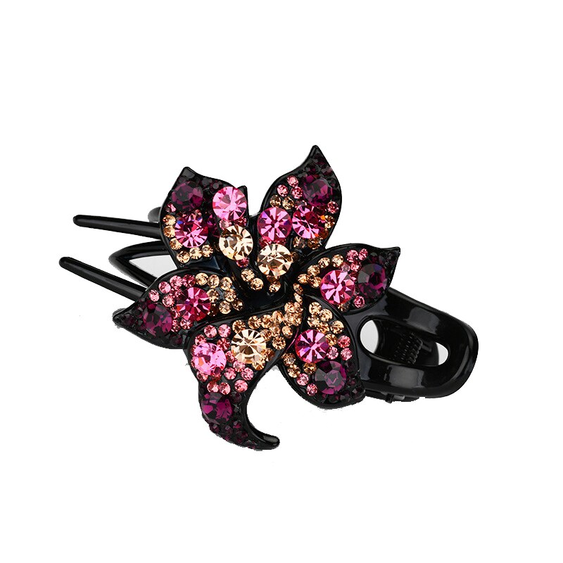 11 Kleuren Hollow Bloemen Haar Clip Barrette Bloem Strass Haarspeld Mode Haaraccessoires Vrouwen Sieraden Haar Klauw Hoofddeksels: 6