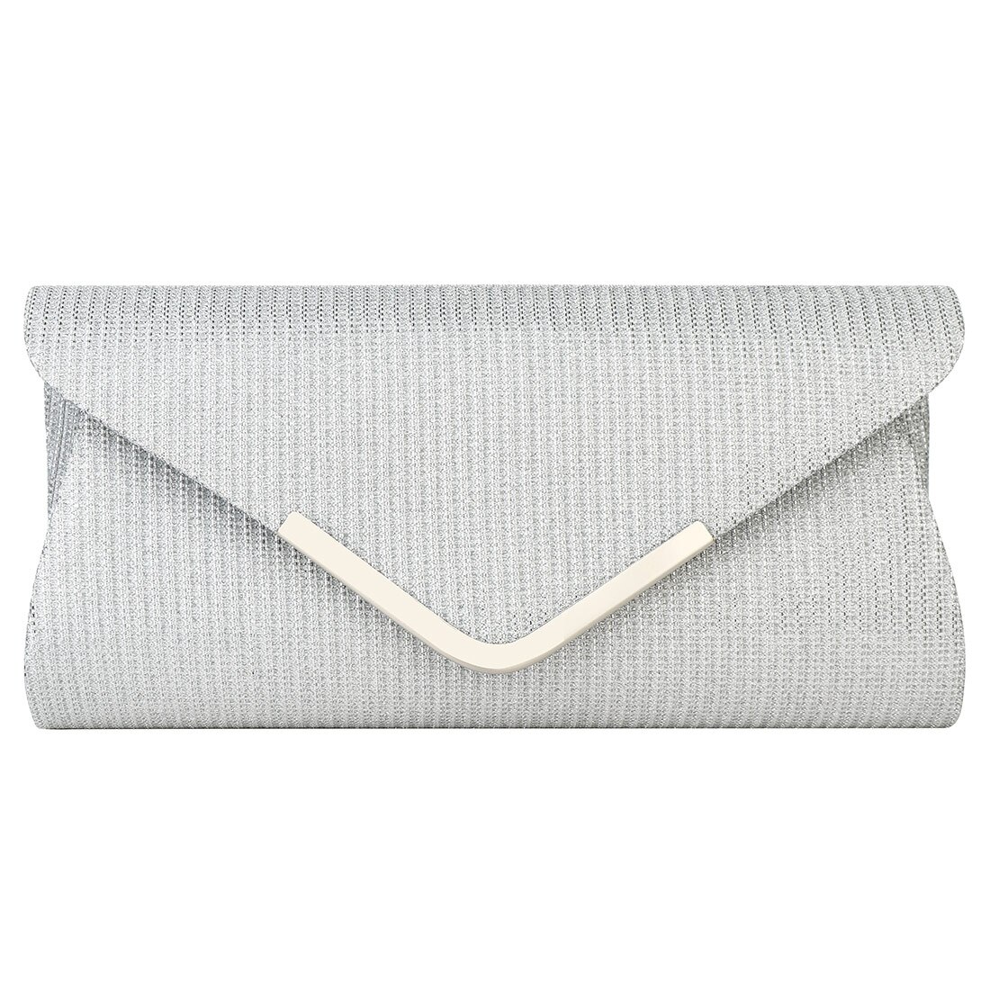 Donne di Sera Della Frizione Delle Donne del sacchetto di Diamante Del Rhinestone di Cristallo Della Frizione Giorno Frizione Portafoglio Borsa di Cerimonia Nuziale Del Partito Banchetto Nero/Oro Argento: silver