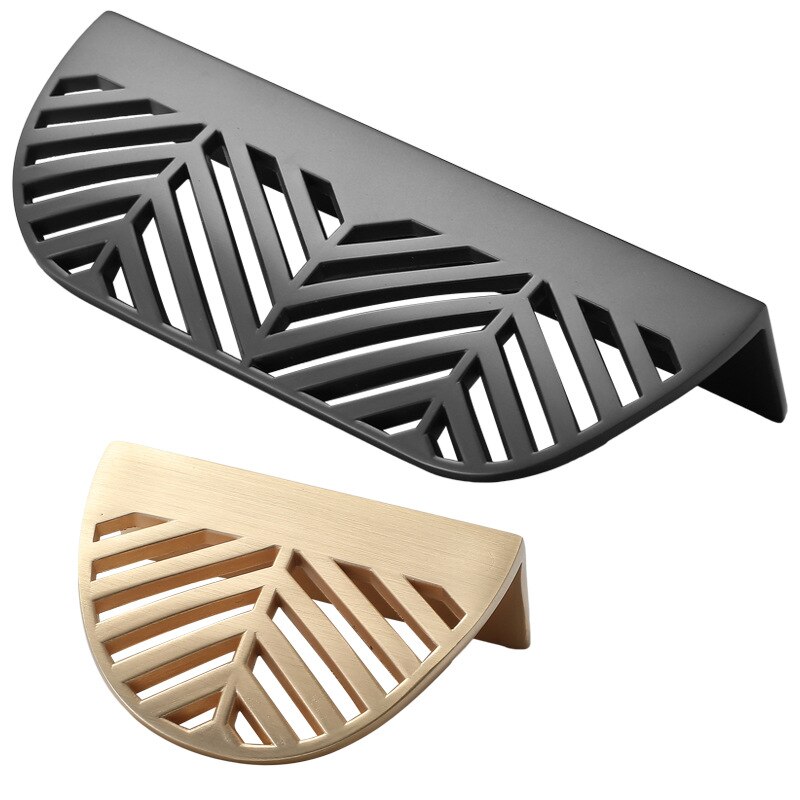 JD-tirador de estilo nórdico moderno para muebles, Pomo de puerta de cajón, color gris, con hoja dorada oculta