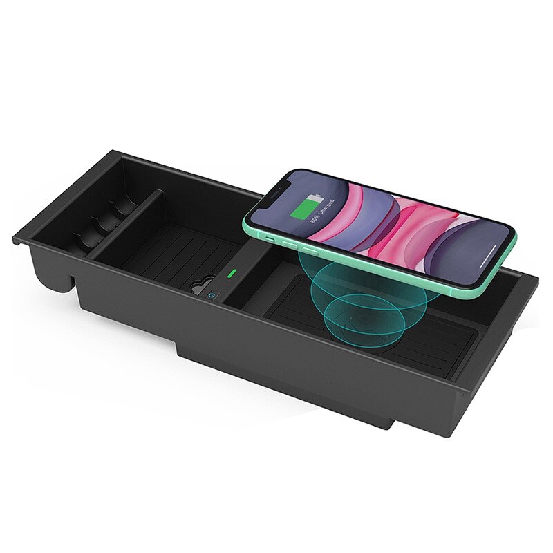 cargador inalámbrico QI, accesorios de placa de carga inalámbrica para teléfono, consola central, caja de reposabrazos para Ford F-150 -