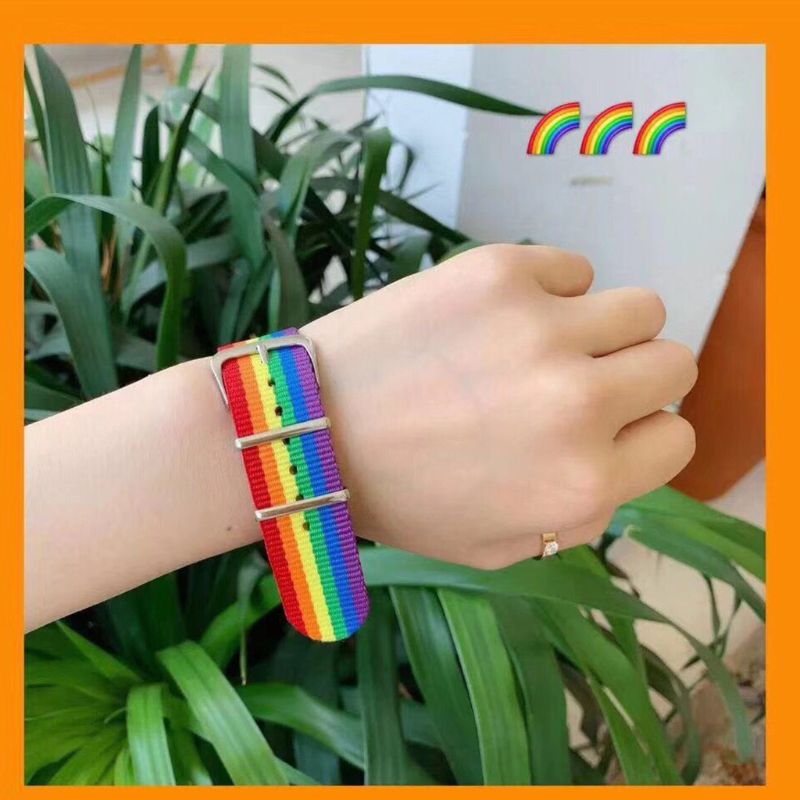 Parejas pulsera de arco iris ajustable mujer pulsera para chica Correa brazaletes coloridos de San Valentín vacaciones