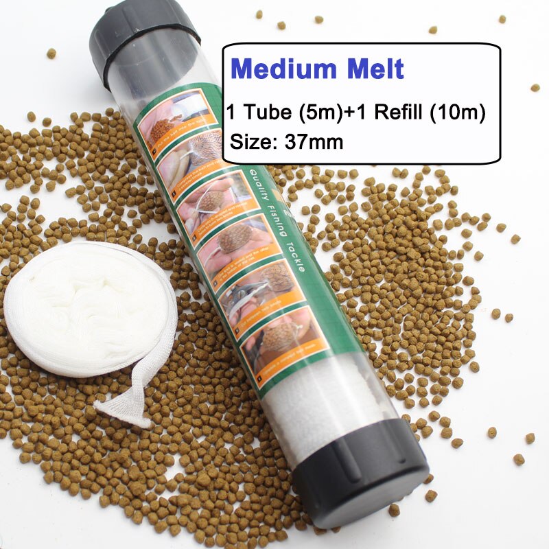 Carp Fishing Bait Boilies Bag Water Soluble PVA Mesh for Carp Coarse Feeder Fishing Boilie Bait Bag Tackle: 37mm - medium melt