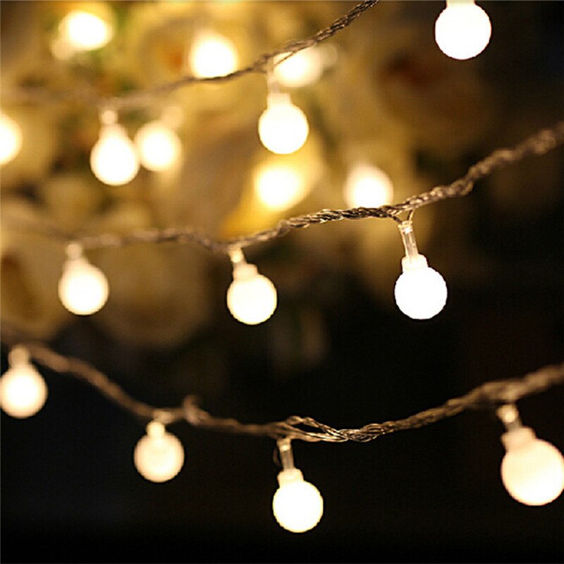 LED Ball String Lichten Bruiloft Licht Kerst Outdoor Indoor 10 M 20 M 30 M 50 M Garland Festival Lamp fairy Party Tuin Deco Home: Warm White / 50M