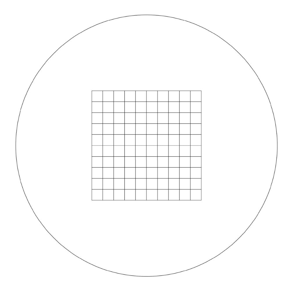 21mm Durchmesser Mikroskop Optische Mikrometer Okular Absehen Augen Skala Kalibrierung Kreuz Herrscher Netz Skala für Mikroskop: Frau-1-HF