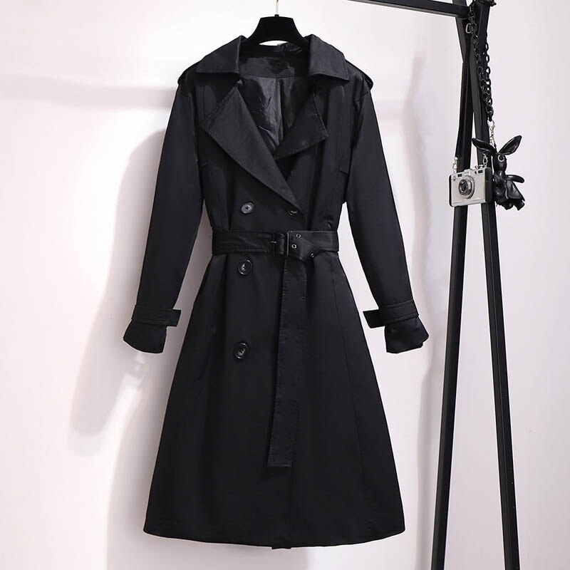 Höst trenchcoat dam plus size byst 150cm 5xl 6xl 7xl 8xl 9xl rock dam svart röd färger