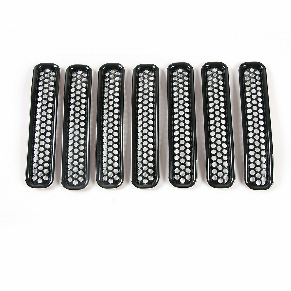 Malla de panal de abeja, insertos de parrilla delantera, forJee Wrangler TJ Unlimited, 1997-2006, 7 Uds.