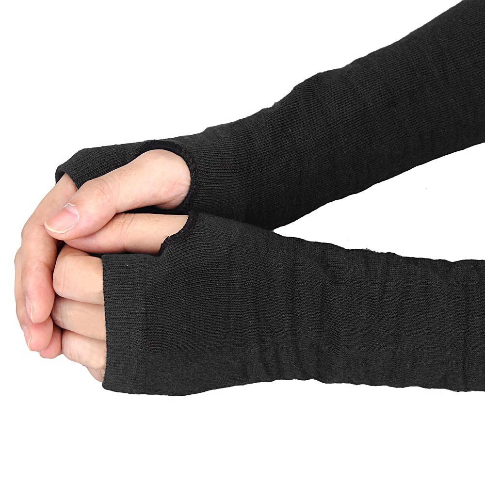 Calentadores de brazo de algodón para hombre y mujer, protección para brazos UV, mangas largas, sin dedos, 1 par