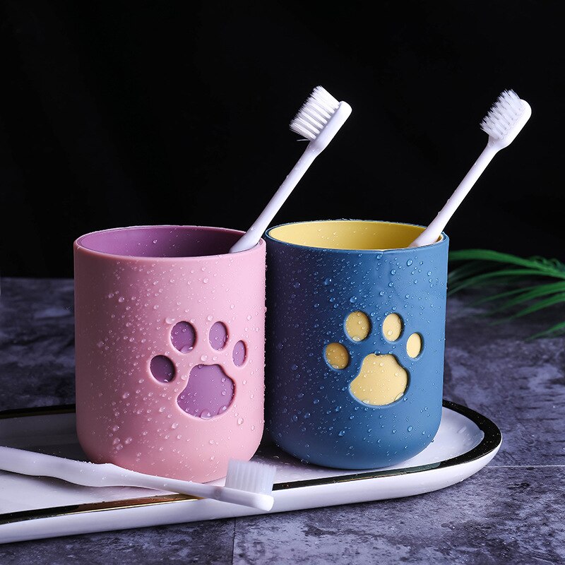Tasse de lavage Portable, griffe de chat de dessin animé, rangement de brosse à dents, organisateur de salle de bain, tasse de brosse à dents