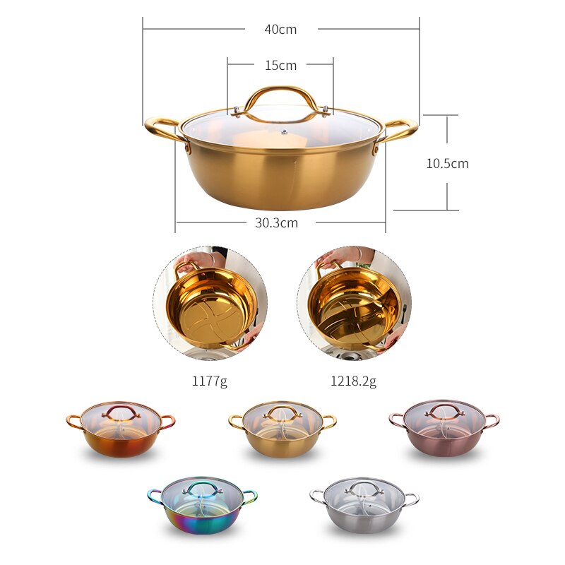 Chinese Pot Stainless Steel Cooking Pot Kitchen Utensils Single-Layer Compatible Soup Stock Pots Home Cookware