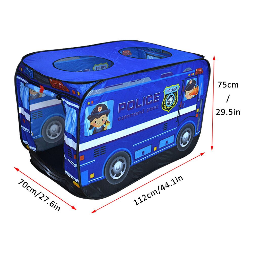 Kinder Kinder Zelt Popup Spielen Zelt Spielzeug Outdoor Faltbare Spielhaus Feuer Lkw Polizei Auto Spiel Haus Bus Zelt Indoor Outdoor spiel: Police Car