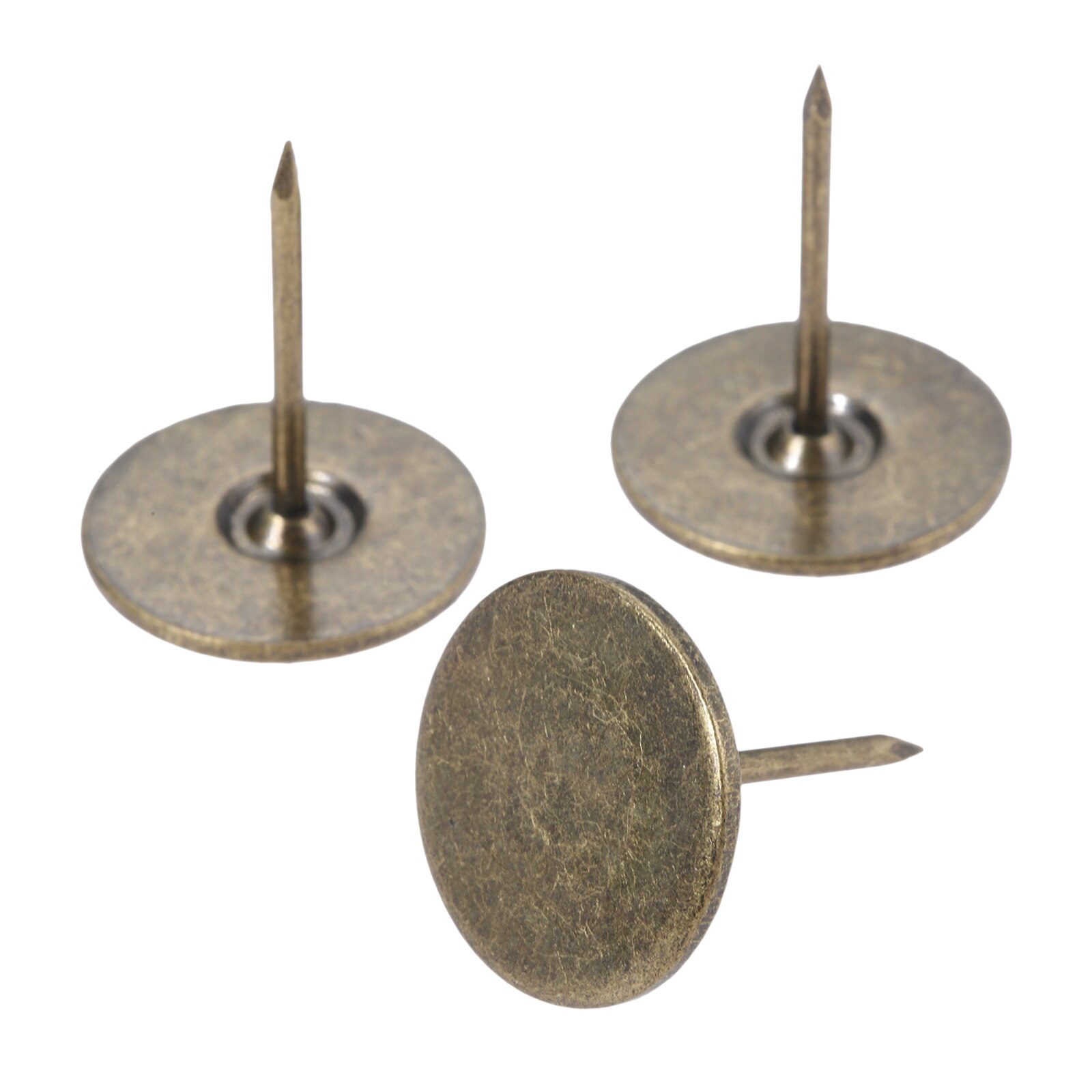 Clavos de bronce antiguo de cabeza plana, tachuelas de Metal Vintage, funda de joyería, para tapicería de sofá, 10 Uds.