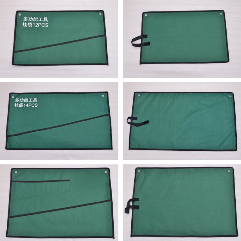 8/10/14/20 Bundled Canvas Tool Bag Pockets Roll Up Wrench Tools Storage Organizer Bag Canvas Spanner Wrench Organizer Pouch Case