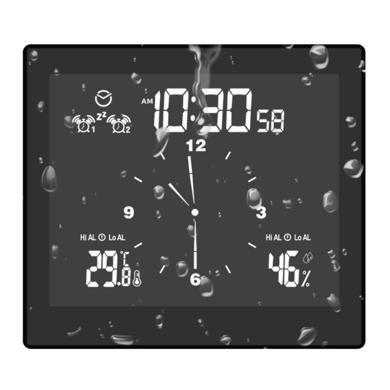 Multifunctionele Smart Wekker IPX4 Waterdicht Wekker Digitale Wekker Temperatuur Vochtigheid Display Fm Radio Kalender