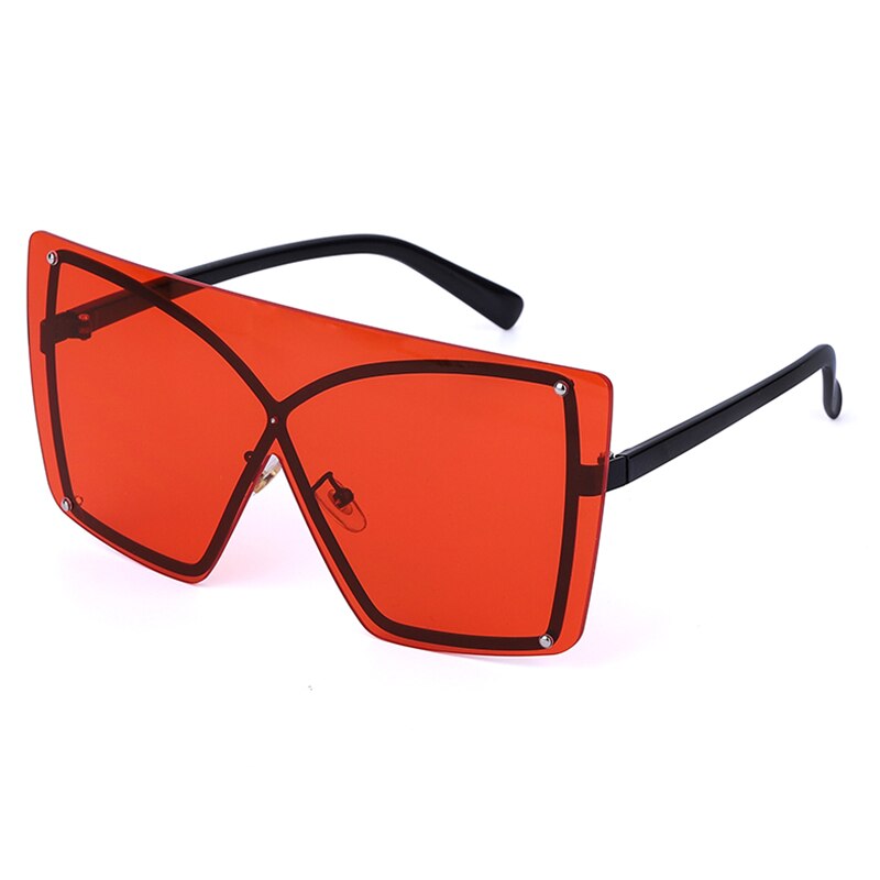 Oversized Zonnebril Vrouwen Luxe Randloze Vierkante Zonnebril Metalen Vrouwelijke Shades UV400 Mannen Bril Gafas: 1