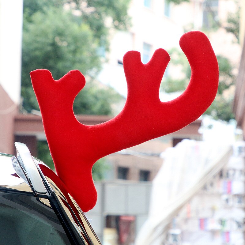 renne décor de noël voiture véhicule nez corne ensemble de costumes Rudolf renne bois rouge nez ornements Elk bois