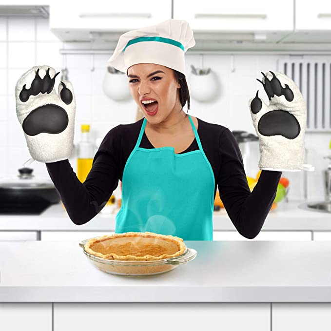 Polar bear hands Oven Mitts Silicone Anti-Scald Gloves Heat Resistant Thicken Heat Insulation Gloves Kitchen Microwave Baking