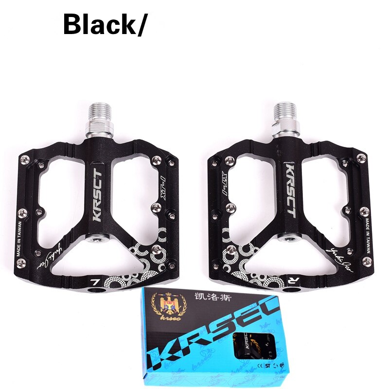 KRSEC XT-1 Mtb bicycle pedals aluminum alloy 6061 CNC seal lubrication Palin bearing road bike pedal bicycle accessorieori: XT-1 black