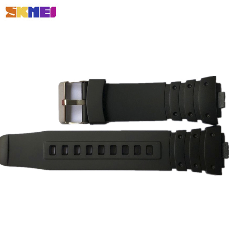 Watch Strap Band Sports Watch Accessories 1 Set for Skmei 1560 1068 1301 Plastic Wristband Adjustable Replacement: black