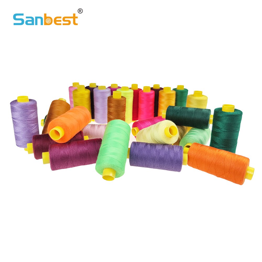 Sanbest Spun Polyester Sewing Thread 500 Meters 40s/2 High Speed Hand Stitching Sewing Machine Overlocking Threads Home