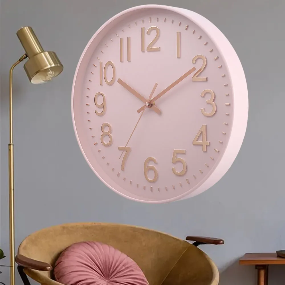 12 Polegada relógio de parede simples mudo não-ticking relógio de parede para casa escritório hotel lojas café decoração sala de estar