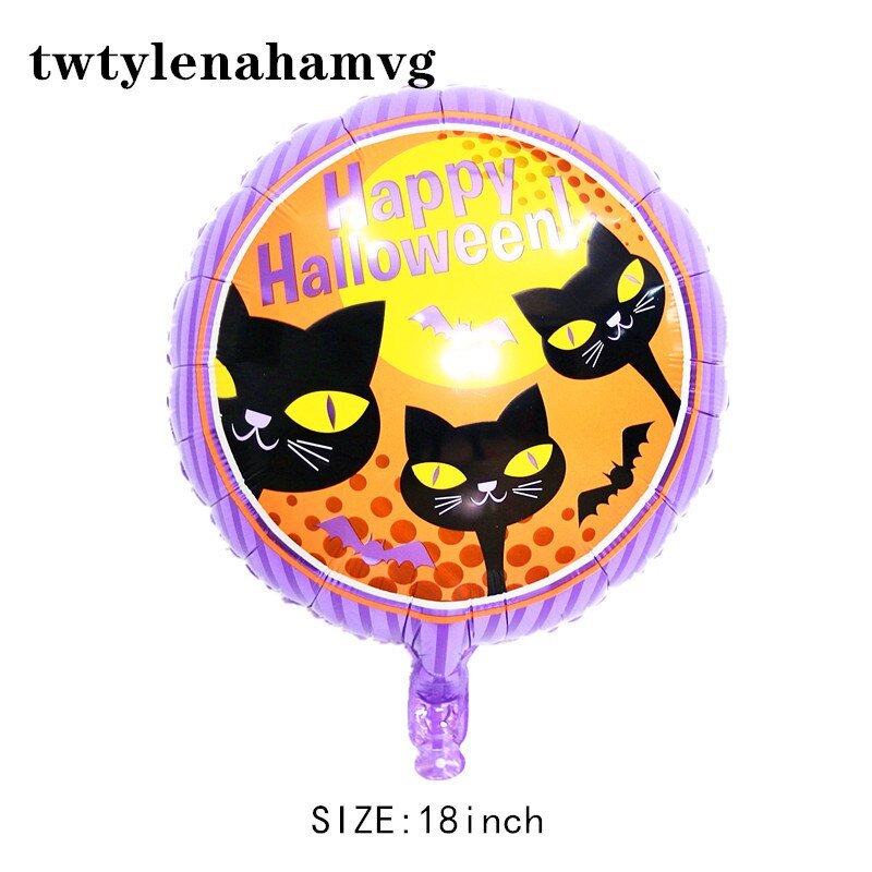 Couleur Mini taille Halloween dessin animé modèle 18 pouces rond feuille d'aluminium ballon préféré des enfants fête décoration jouet