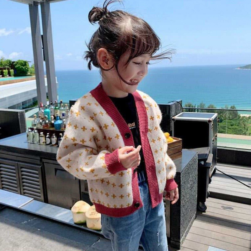 Cardigan da bambina primavera 2021 cappotto maglione per bambini nuovi maglione a maniche lunghe moda bambina