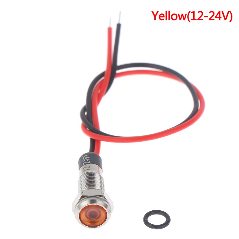 IP67 Waterproof LED Metal Warning Indicator Light 6mm Pilot Signal Lamp 3v-6v/12-24V /220v Red Yellow Blue Green White: Yellow 12-24V