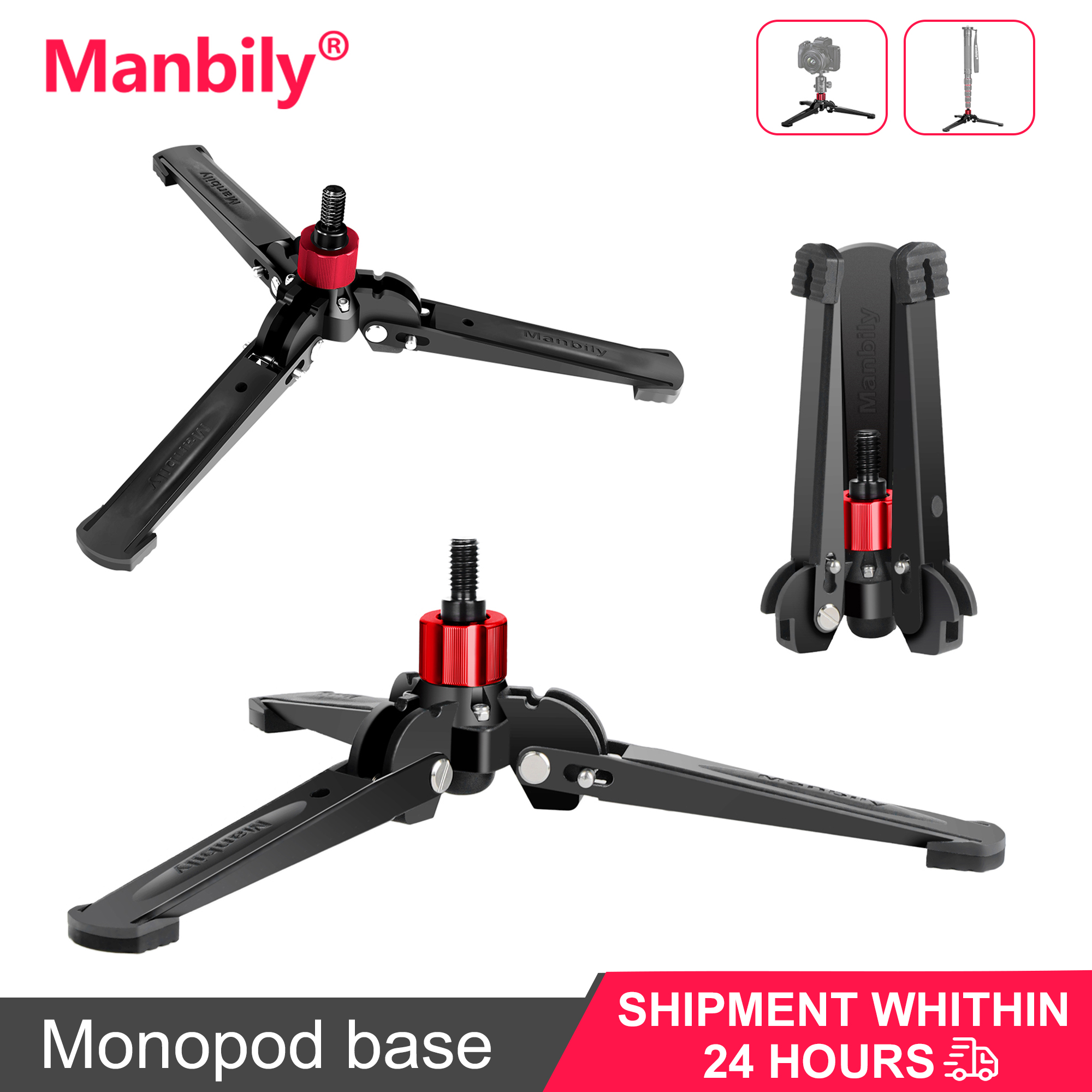 Manbily M2 podstawa statywu aluminiowa hydrauliczna śruba 3/8 "profesjonalny stojak na monopod do aparatu telefon uchwyt na biurko fotografia Ac