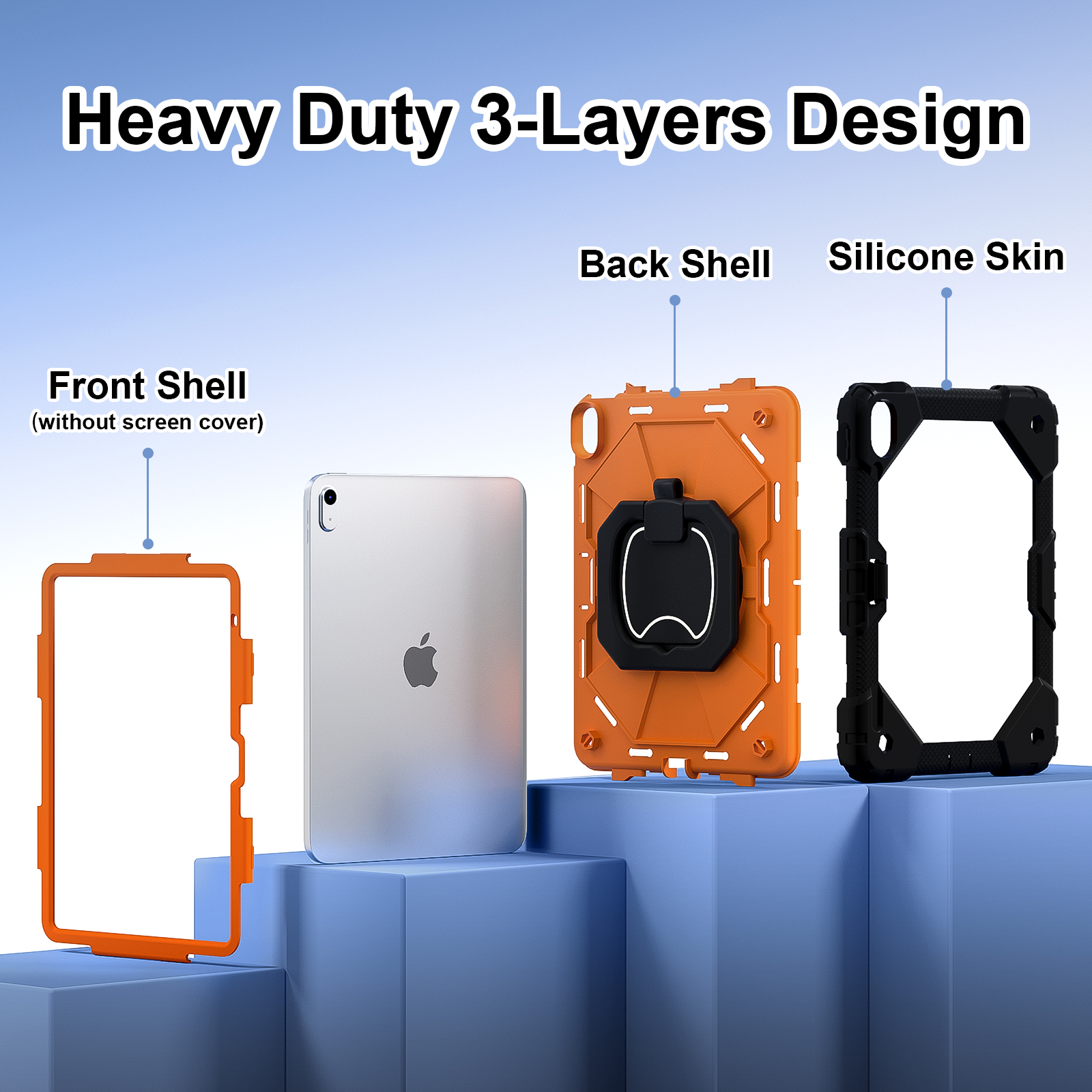 Étui de protection pour tablette adapté pour iPad A16 11Th (2025)/Ipad 10.9 10Th (2022) avec support de sacoche, 12 couleurs disponibles