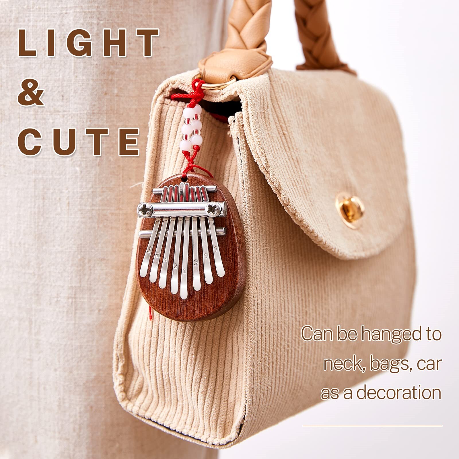 Mini Kalimba 8 Key Thumb Piano 1 Pack Water Style Cute Instrument Portable Exquisite Set for Kids