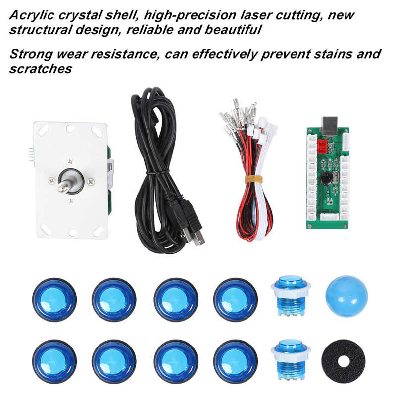 2 Player Arcade Game DIY Kit Push Button Joystick Controller Rocker USB Encoder