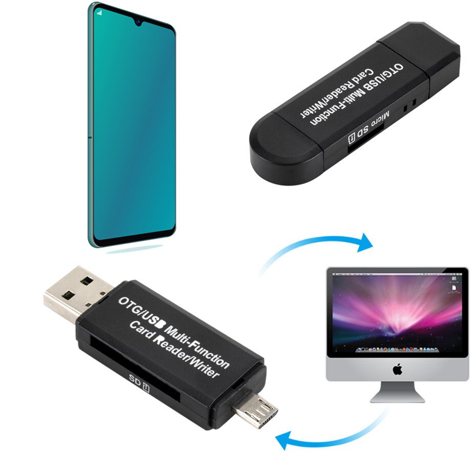 WVVMVV OTG Micro SD Card Reader USB 2.0 Card Reader 2.0 For USB Micro SD Adapter Flash Drive Smart Memory Card Reader