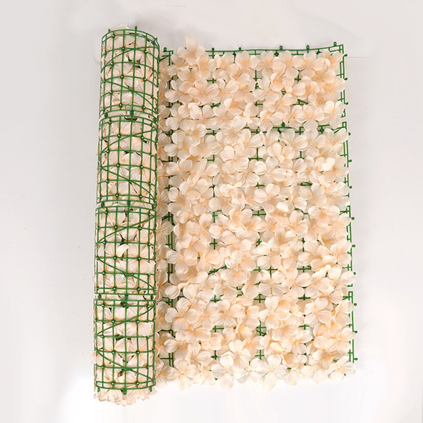 Artificial Flowers Beds Roll Garden Border Balcony Screen Artificial Hedge Landscape Edging Decorative Fence Garden Home Decor: Champagne 0.5x3m