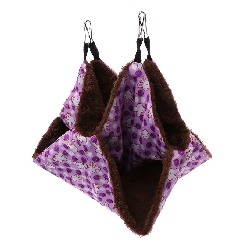 Hamaca de doble capa para mascotas, forro polar de felpa suave de invierno cálido nido colgante, cama para dormir, mascotas pequeñas, hámster, ardilla, Chinchilla, cerdo