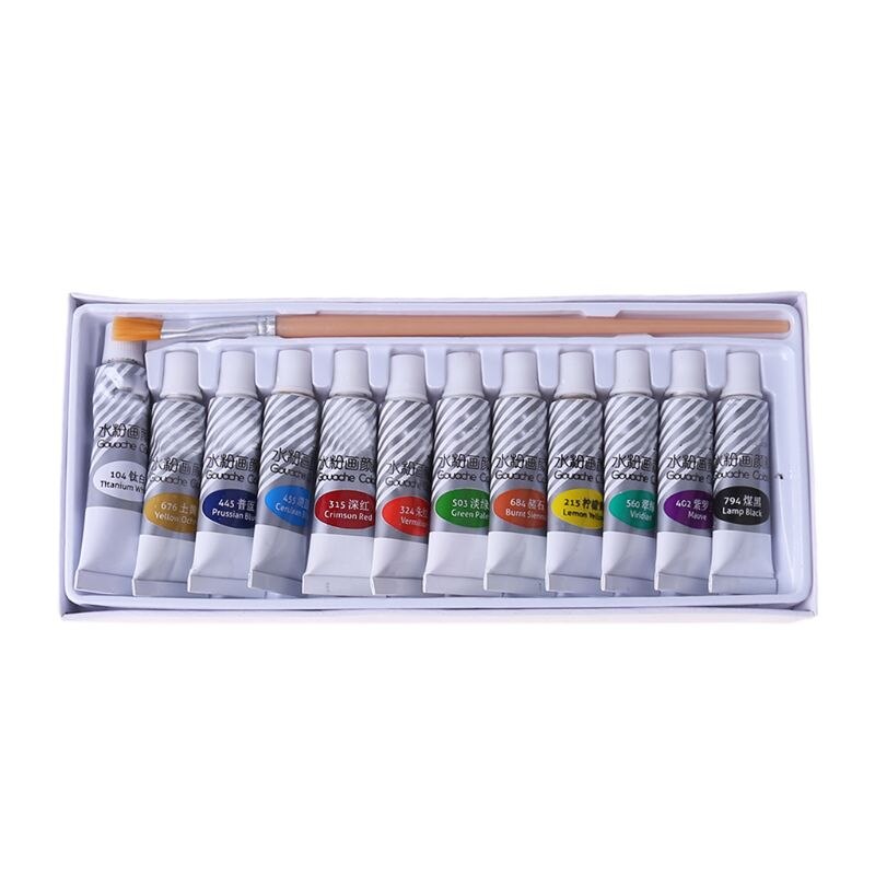 Juego de 12/18/24 colores de pintura de acuarela artística, tubos de 5ml de colores vivos para artistas y estudiantes